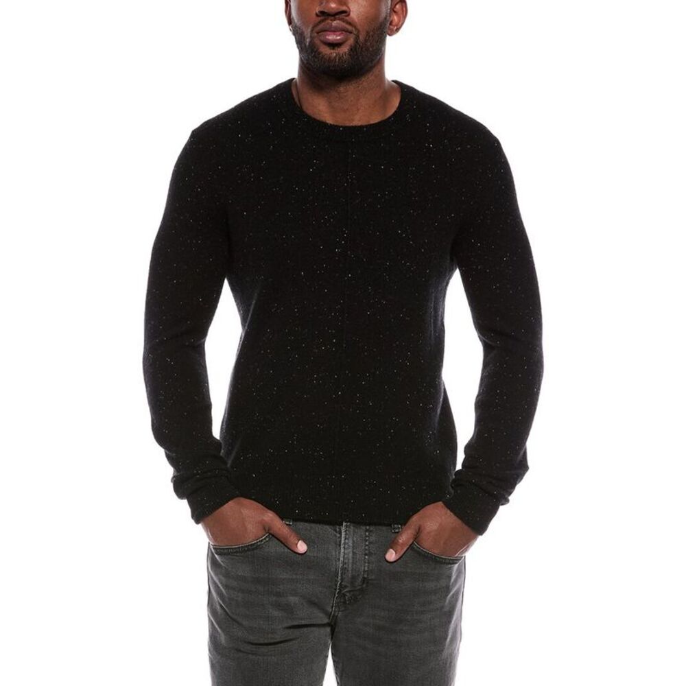 Atm Anthony Thomas Melillo Mens  Donelgal 100% Cashmere Crewneck Sweater, Black